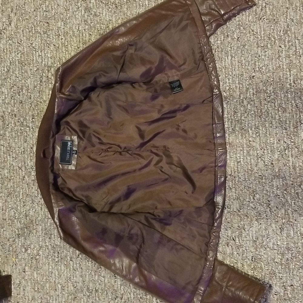 Brown plether zipper jacket - Picture 7 of 7